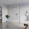 Fortifura Galeria Douche à l'italienne - 140x200cm - verre clair - anticalcaire - verre de sécurité 8mm - 2 parois latérales 30cm - avec bras muraux et profilés d'angle - Gunmetal SW976658