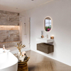 MONDIAZ ALAN Ensemble de meuble - 70cm - meuble sous lavabo Mocha - 1 tiroir - lavabo suspendu CLOUD - milieu - 1 trou de robinet - Talc SW1197903