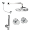 Crosswater MPRO Module ensemble de douche pluie encastré – douche de tête Ø 20 cm – 2 leviers – support fixe – vidage de baignoire – chrome SW1472416