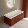 Mondiaz KURVE Ensemble de meubles de salle de bains - 100x46x40cm - 1 tiroir - lavabo solid surface - central - sans trou de robinet - Ruby SW1415284