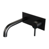 BRAUER Black Carving Wastafelmengkraan inbouw - inclusief inbouwdeel - gebogen uitloop links - hendel lang smal carving- afdekplaat - mat zwart SW716140