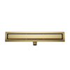 Wiesbaden Douchegoot met flens en tegelrooster 80 x 7 cm geborsteld messing SW1138569