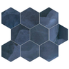 Terravito Davella wand- en vloertegel - 26x30cm - Natuursteen look - hexagon - Blue pulido gepolijst (blauw) SW1120084