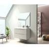 Adema Prime Balance Ensemble de meuble - 80x55x45cm - 1 vasque ovale en céramique Blanc - 1 trou de robinet - 2 tiroirs - avec miroir rectangulaire - Cotton (beige) SW916134
