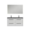 Tiger Boston Meuble salle de bains 120x62x45cm avec 2 trous 4 tiroirs softclose montage droite et gauche avec miroir bois blanc brillant SW106782 Tiger Boston Meuble salle de bains 120x62x45cm avec 2 trous 4 tiroirs softclose montage droite et gauche avec miroir bois blanc brillant SW106782