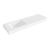 Mondiaz CLOUD Talc Lavabo suspendu - 150cm - lavabo à gauche - bord 12cm - Solid Surface Talc SW424216