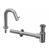 INK 4B Ensemble robinetterie pour lave-mains - robinet de lave-mains sur plage - bec bas courbé - siphon design - Chromé SW692941