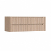 H&R Badmeubelen Juice Wastafelonderkast - 140x45x50cm - rechterhoek afgerond - 4 lades - geïntegreerde greep - Rockford oak SW1490536