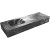 MONDIAZ LEX lavabo suspendu - 90x12x30cm - sans trou robinet - gauche - lava (noir) SW1176999