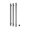 Hotbath &MORE Radiateur sèche-serviettes - 57x115cm - carré - 3 barres - vertical - avec interrupteur - gunmetal brossé PVD SW1245838