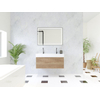 HR Matrix ensemble meuble de salle de bain 3d 100cm 1 tiroir sans poignée avec bandeau de poignée en couleur chêne français avec vasque kube 2 trous de robinetterie blanc SW857072