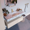 Mondiaz ALAN-DLUX Ensemble de meuble - 110cm - meuble Linen mat - 1 tiroir - Lavabo Cloud Glace suspendu - vasque Centre - 1 trou de robinet SW805999
