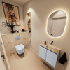 MONDIAZ TURE-DLUX Meuble toilette - 60cm - Clay - EDEN - vasque Frappe - position droite - sans trou de robinet SW1102756