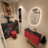 MONDIAZ TURE-DLUX Meuble toilette - 80cm - Fire - EDEN - vasque Lava - position centrale - 1 trou de robinet SW1103772