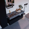 MONDIAZ ALAN - DLUX Ensemble de meuble de salle de bains - 120cm - meuble bas - Urban - 1 tiroir - lavabo suspendu - vasque à gauche - 1 trou de robinet - Lava SW807993