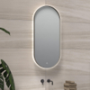 H&R Badmeubelen Oval 2.0 miroir – ovale – 40 x 90 cm – LED indirecte tout autour – chauffage de miroir – Gunmetal SW1171075