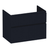 BRAUER Delight Wavy meuble sous-lavabo 80 2 tiroirs à fermeture douce - sans poignée - 1 découpe pour siphon - noir mat SW1199597