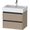 Duravit Ketho.2 Wastafelonderbouwkast - met 2 laden - 68.4x46x54.9cm - met grepen antraciet - linnen mat SW773091