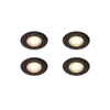 QAZQA Ulo Inbouwspot - set van 4 - 8.2x8.2cm - incl. LED - 3 staps dimbaar - IP44 - rond - mat zwart SW1210180