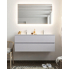 MONDIAZ VICA Ensemble de meuble salle de bain - 120cm - 2 tiroirs - lavabo Moon double - 2 trous de robinet - solid surface cale SW410498