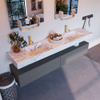Mondiaz ALAN-DLUX Ensemble de meuble - 200cm - meuble Plata mat - 2 tiroirs - Lavabo Cloud Glace suspendu - vasque Gauche et droite - 2 trous de robinet SW806285