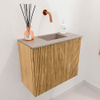 Mondiaz JOYA-DLUX 50cm toiletmeubel - kleur Oak - Wastafel FAYE positie Rechts Zonder kraangat kleur Saba. SW1424168