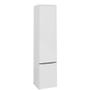 Villeroy & Boch Subway 3.0 badkamerkast - 40x35x170cm - met 2 rechtsdraaiende - softclose deuren - opbouw - met Volcano Black greep - spaanplaat - Brilliant White (wit) SW706802