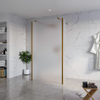 Fortifura Galeria Vrijstaande Inloopdouche - 110x200cm - glas mat - antikalk - 8mm veiligheidsglas - 2 zijwanden 40cm - wandsteunen en hoekprofielen - PVD - geborsteld koper SW996283