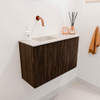 Mondiaz JOYA-DLUX 71.6cm toiletmeubel - ronding rechts kleur Walnut - Wastafel FAYE positie Links Zonder kraangat kleur Meli. SW1424427