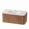Royal Plaza Terra Edge Ensemble meuble de salle de bains - 100x45.5x46cm - vasque en céramique blanc brillant - 1 vasque - 1 trou de robinet - 2 tiroirs - sandwood (chêne clair) SW1471936