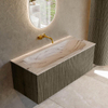 MONDIAZ KURVE-DLUX Meuble de salle de bains 110 cm couleur Shadow avec 1 tiroir et 0 porte. Lavabo BIG MEDIUM Central sans trou de robinet Nata. SW1432309