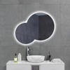 H&R Badmeubelen Duet-L miroir – forme organique – 112 x 90 cm – LED indirecte tout autour – chauffage de miroir – Argent SW997234
