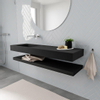 MONDIAZ ALAN 150cm badmeubel solid surface planchet urban Vrijhangende wastafel cloud links zonder kraangat kleur urban SW408742 MONDIAZ ALAN 150cm badmeubel solid surface planchet urban Vrijhangende wastafel cloud links zonder kraangat kleur urban SW408742