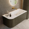 Mondiaz KURVE-DLUX Ensemble meuble de salle de bains - 105x46x40cm - 1 tiroir - 1 porte - lavabo solid surface - à droite - sans trou de robinet - Shadow SW1414327