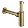 Hotbath Mate Wastafelsifon rond - geborsteld messing goud SW74428