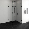 BRAUER Create Cabine de douche carrée en 3 parties 100x100cm sans profilé avec verre de sécurité anticalcaire 8mm noir mat SW223640