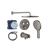Grohe Grohtherm ensemble de douche de tête encastré - douche de tête ronde - douchette ronde - bras mural courbé - Hard Graphite brossé SW1235161
