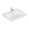 Villeroy & Boch venticello wastafel - met 1 kraangat - 65x50cm (geschikt - voor 3 kraangaten) - met overloop CeramicPlus - White Alpine (glans wit) 1025145