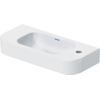 Duravit Happy D.2 lave-mains - 50x22x9cm - trou robinet droite - avec Wondergliss - blanc SW54279
