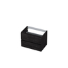 INK Wastafelonderkast - 70x45x52cm - 2 lades - greeploos - met houten keerlijst - MFC - Houtskool eiken SW207401