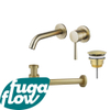 FugaFlow Eccelente Sobrado Slim Slim Kit mitigeur lavabo - robinet encastrable - bonde non-obturable - siphon design bas - PVD Laiton brossé SW1124333