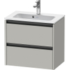 Duravit Ketho.2 Wastafelonderbouwkast - met 2 laden - 61x39x54.9cm - met grepen antraciet - betongrijs mat SW772678