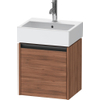 Duravit Ketho.2 Wastafelonderbouwkast - met 1 deur - 43.4x33.8x44cm links - met greep antraciet - noten mat SW772121