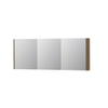 INK SPK1 Spiegelkast - 160x14x60cm - 3 deuren - dubbelzijdige Spiegel - schakelaar en stopcontact - MFC Zuiver eiken SW493911