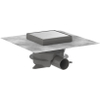 Hansgrohe RainDrain Spot Plus - 15x15cm - hoogte verstelbaar - betegelbaar frame - brushed stainless steel SW1590446