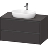Duravit Ketho.2 Wastafelonderbouwkast - inclusief consoleplaat - met 2 laden - 100x55x56.8cm - met handgrepen antraciet - grafiet supermat SW773090