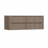 H&R Badmeubelen Juice Meuble sous vasque - 140x45x50cm - angle droit arrondi - 4 tiroirs - poignée intégrée - Tucson oak SW1490174