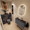 MONDIAZ TURE-DLUX Meuble toilette - 80cm - Dark Grey - EDEN - vasque Lava - position centrale - 1 trou de robinet SW1103743