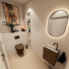 MONDIAZ TURE-DLUX Meuble toilette - 40cm - Rust - EDEN - vasque Ostra - position gauche - 1 trou de robinet SW1105075