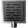 Wiesbaden 3e génération bonde de douche avec bride et sortie latérale 15 x 15 cm inox SW20693